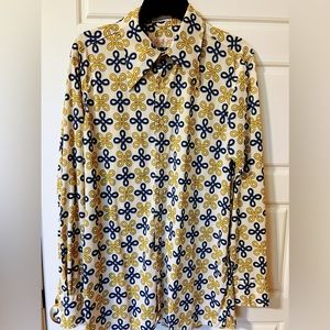 Womens large 1970 /1960 , vintage polymer button down shirt